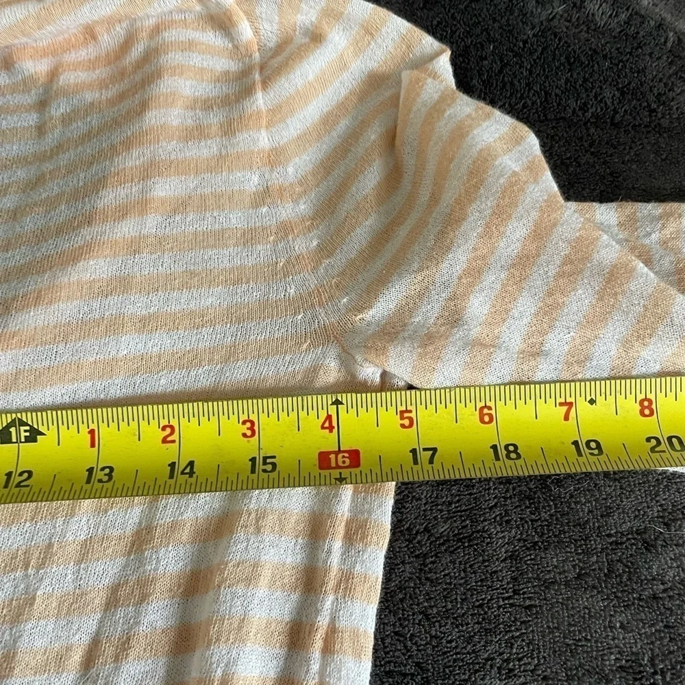 J. Crew sheer cardigan. Peach and white stripe.